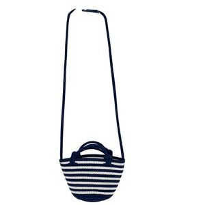 GAP Navy White Striped Rope Tote Bag Crossbody Mini Top Handle Purse Preppy